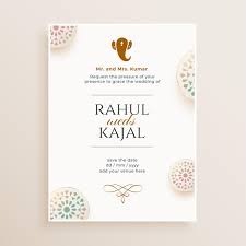 indian wedding invitation card for the