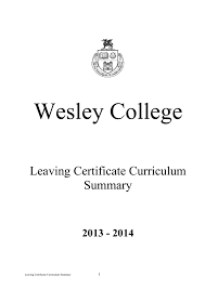 Leaving Certificate Curriculum Summary