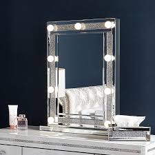 There are visible scuff to the paintwork. Diamond Glitz Dressing Table Mirror With 9 Dimmable Led Light Bulbs Picture Perfect Home