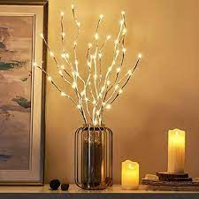 pre lit white birch twig branch lights