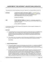 Agreement For Internet Advertising Services Template Word