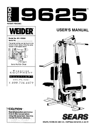 weider pro 9625 user manual