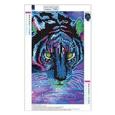 colorido tiger painting pattern art diy