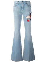 Fly Embroidered Flared Cotton Jeans In 2019 Denim Jeans