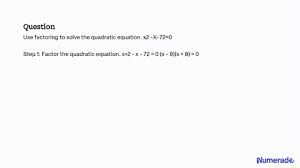 Solved Solving Quadratic Equations By