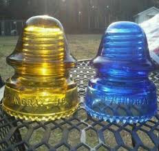 Yellow And Cobalt Blue Antique Glass