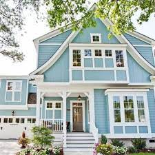 light blue colored house cottage