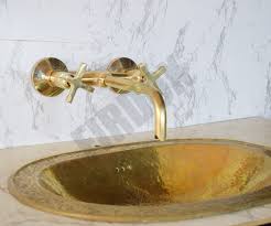 Brass Wall Mounted Bathroom Sink Faucet