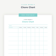 Free Printable Chore Chart Clean Mama