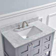 Vanity units are a practical and highly functional bathroom storage solution. Woodbridge 37 Single Bathroom Vanity Top In Carra White With Sink Reviews Wayfair