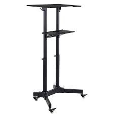 Simple black podium on wheels. Mount It Mobile Standing Height Desk Portable Podium And Rolling Presentation Lectern With Caster Wheels Mi 7971 Overstock 26171074