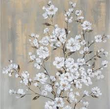 White Cherry Blossom Canvas Wall Art