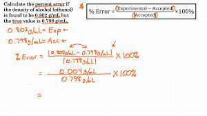 how to calculate percent error
