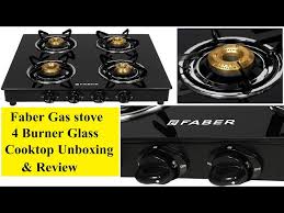 Faber Gas Stove 4 Burner Glass Cooktop