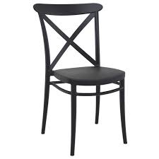 Cross Resin Outdoor Patio Chair Black