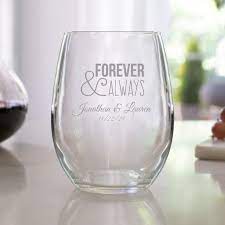 Etched 9 Oz Stemless Wine Glasses