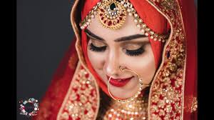 hijabi bridal makeup tutorial red