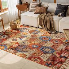 handwoven wool rug intricate design