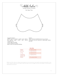 (i will upload the pdf pattern for extra small shortly.) Free Kitty Sleep Mask Pdf Sewing Pattern Ohhh Lulu