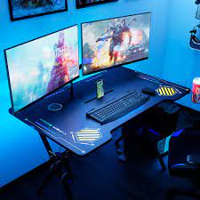 The gaming desk is built with rgb lights so as to provide better gaming experience and great gaming atmosphere. Atlantic Viper 3000 Gaming Desk With Led Lights Walmart Com Walmart Com