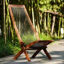 Back Acacia Wood Chair