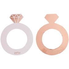 10 rose gold ring shaped drink markers