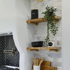 Butcher Block Wood Shelf With Pipe