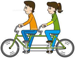 自転車 二 人 乗り イラスト