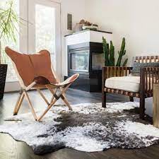 charcoal faux cowhide area rug grey
