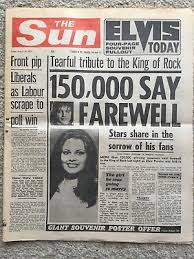 The application replicates a daily edition of the sun newspaper the british tabloid newspaper has been publishing page 3 girls since 1970. The Sun Newspaper 19th August 1977 Elvis Presley Laid To Rest Page 3 Angela Jay Ebay