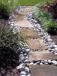 River Rock Path With Stepping Stones