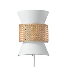 Wall Sconce With White Fabric Shade