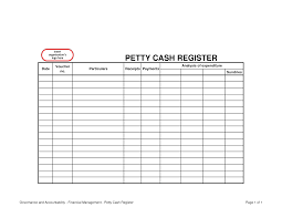 Petty Cash Register Template Receipt Template Templates