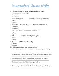 Terms in this set (6). Possessive Nouns Quiz Worksheet