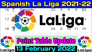 la liga table 13 feb 2022 la liga