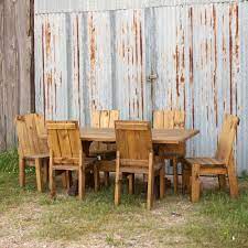 pine trestle table and chairs