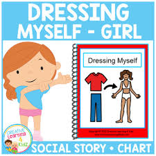 Social Story Dressing Myself Girl Book Chart Autism