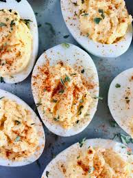They are a nice change from the plain of course if you are on a lower calorie diet, you can just fill the egg white shells with hummus. Light And Healthy Deviled Eggs Craving Everything