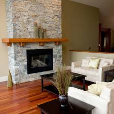 Stacked Natural Stone Fireplace