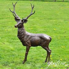 Outdoor Bronze Deer Sculpture