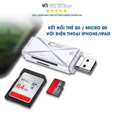 Đầu Đọc Thẻ Nhớ i.ph0ne,Android,Máy tính Hỗ trợ thẻ SD/Micro SD Cổng  USB/Micro USB Bh 1 Đổi 1 Full HD Shop Mã HD12