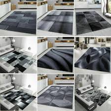 modern design rug black grey soft large