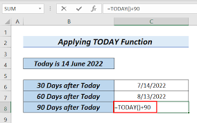 30 60 90 days in excel