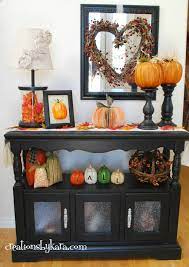fall decor for entry console table