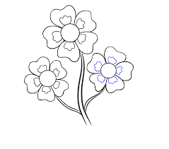 how to draw cartoon flowers easy step