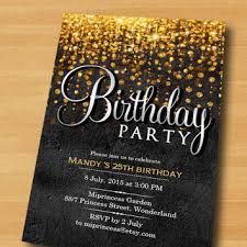 Elegant Birthday Invitation Glitter Gold From Miprincess On Etsy