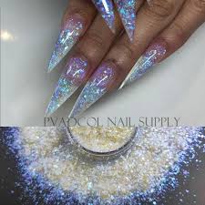 nail art glitter blue chunky iridescent