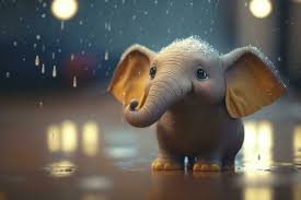 rainy day fun adorable little elephant