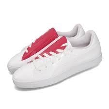 Details About Puma Basket Crush Wns White Red Heart Women Casual Shoes Sneakers 369556 01