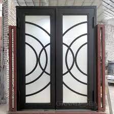 Cast Wrought Iron Glass Door